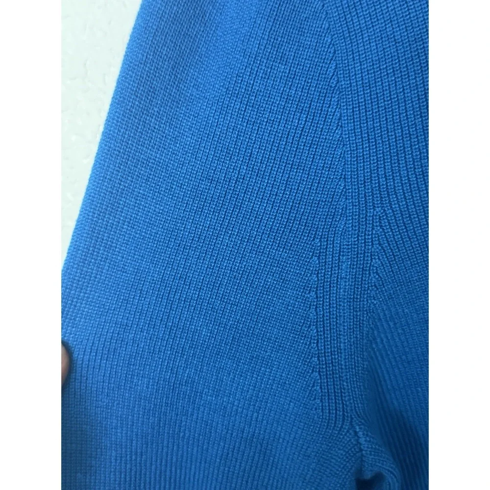J. Crew Women Silk Blend Button Cardigan Sweater Large Blue Preppy Ribbed Dainty